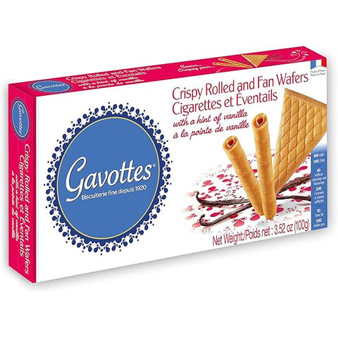Gavottes crispy lace-looking biscuits rolls & fans, Loc Maria, 100g