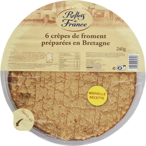 Crêpes de froment de Bretagne x 6- Pancakes from Brittany x 6 – Reflets de France, 240g .