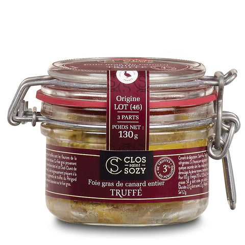 Clos Saint Sozy, Foie Gras de Canard Entier aux Truffes (with black truffle) - 130g - Le Vacherin Deli