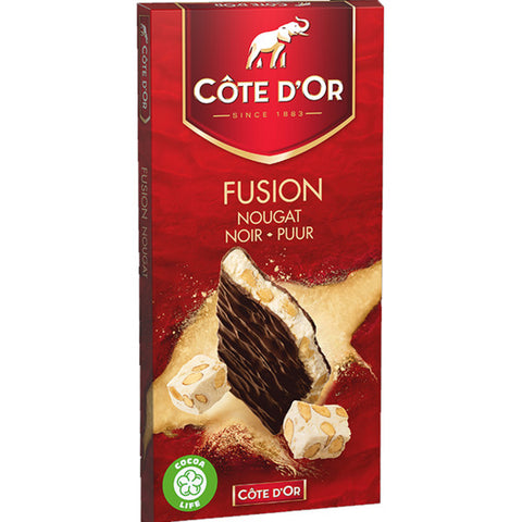 Chocolat noir fourré au nougat - Dark chocolate filled with nougat paste - Côte d’Or, 130g