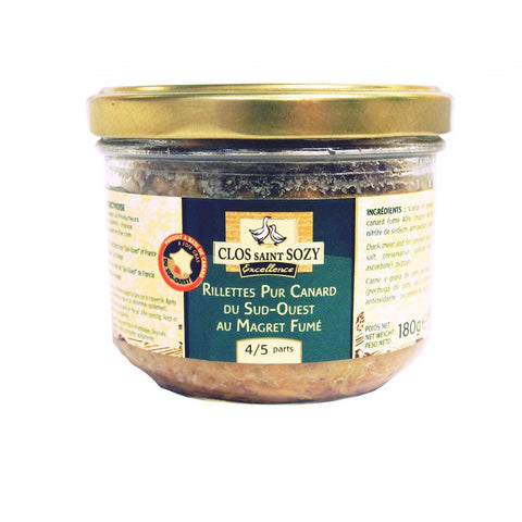 Clos Saint Sozy, Rillettes de Canard au Magret fumé - 180g - Le Vacherin Deli