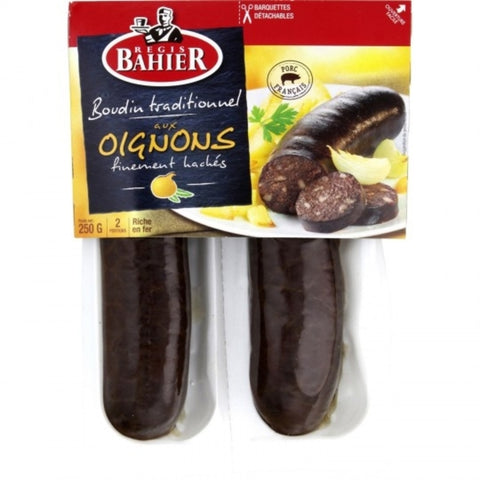 Boudin noir aux oignons x2 portions - Black pudding with onions x2 portions - Bahier, 250g
