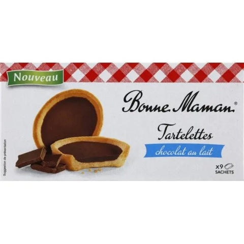 Tartelettes au chocolat au lait x 9 - Milk chocolate tartelettes biscuits x 9 - Bonne Maman, 125g