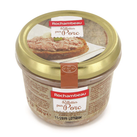 Rillette de porc x 3 verrines - Rillette of pork x 3 glass jar - Rochambeau 3 x 180g