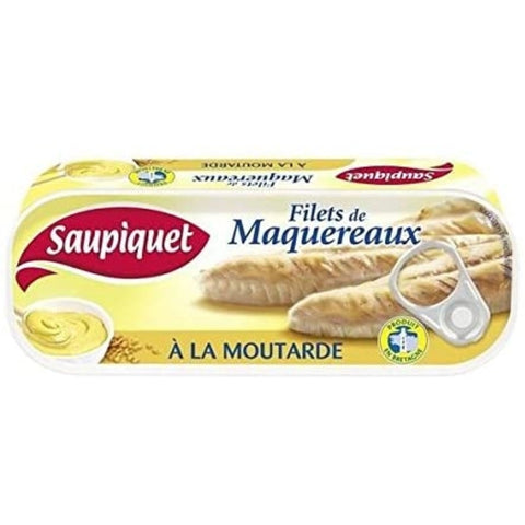 Filets de maquereaux à la moutarde - Mackerel fillets in mustard sauce - Saupiquet, 169g