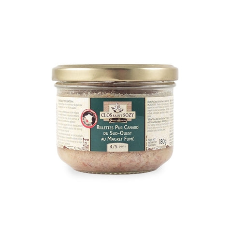 Clos Saint Sozy, Rillettes de Canard au Magret fumé - 180g - Le Vacherin Deli