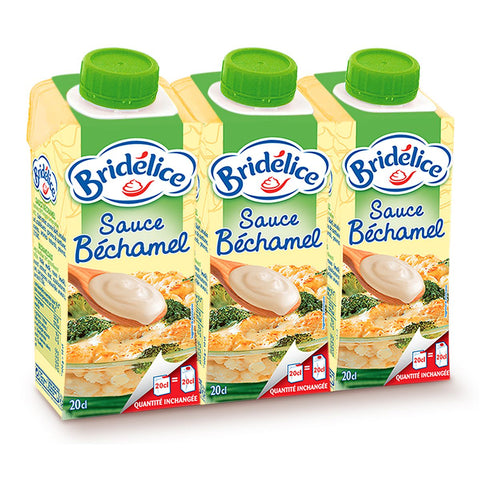 Sauce béchamel longue conservation brick - Bechamel sauce ready to serve carton - Bridélice, 3x20cl