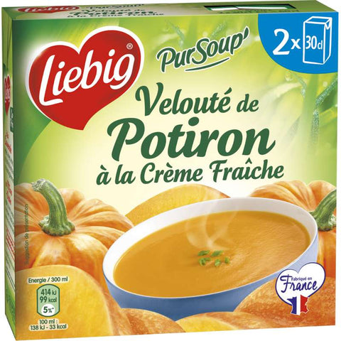 Pursoup velouté de potiron brick -Pursoup pumpkin and cream carton - Liébig, 2 x30cl