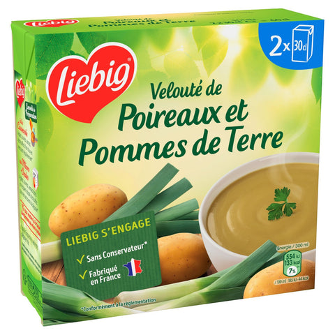 Pursoup velouté poireaux et pommes de terre brick - Leeks and potato soup carton - Liébig 2 x 30cl