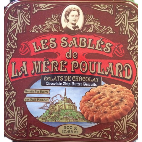 Sablés pur beurre Eclats de Chocolat x32 boite métal -Chocolate chips butter biscuits x32 - Mère Poulard, 250g