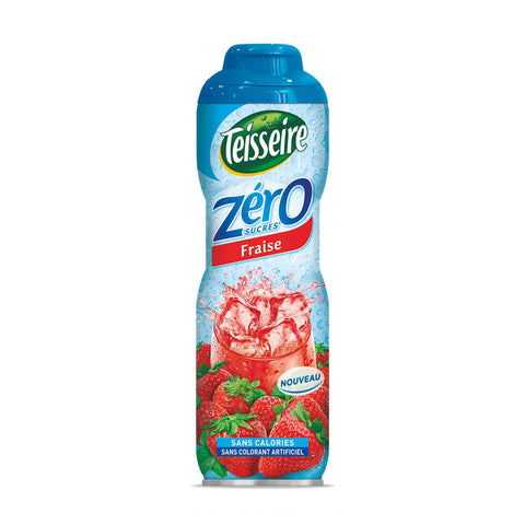 Sirop fraise 0% de sucre bidon - Strawberry cordial 0% sugar - Teisseire, 60cl