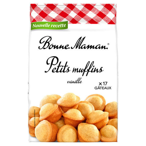 Les Petits Muffins vanille au beurre frais x 17 - Butter and fresh eggs vanilla muffin cakes x 17 - Bonne Maman, 235g