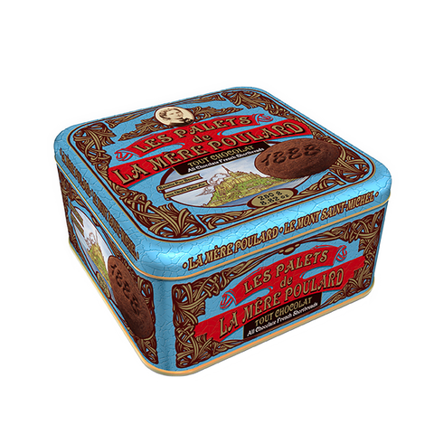Palets pur beurre Tout Chocolat x16 boite métal - All chocolate shortbread x16 small metal box - Mère Poulard, 250g