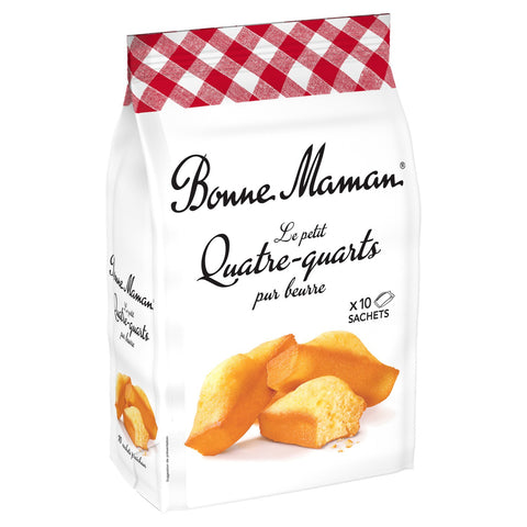 Le Petit quatre quarts au beurre frais x 10 emballage individuel - Pound cake made with butter x 10 ind. wrapped - Bonne Maman, 300g