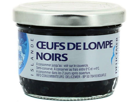 Delice mer, oeufs de lompe noir (Black Lumpfish Eggs), 80g