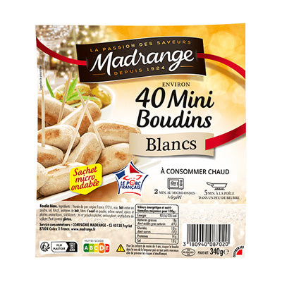 Mini white pudding sausages, Madrange, 340g