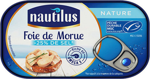 Plain cod liver spread tinned, Nautilus,120g