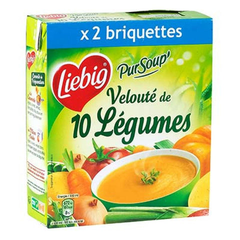 Pursoup velouté 10 légumes brick - Pursoup 10 vegetables carton - Liébig, 2x30cl