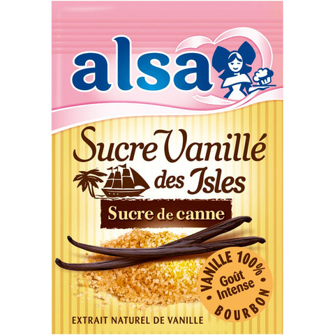 Sucre vanillé des Iles x7-  Sachets Vanilla sugar x 7, Alsa 7.5g x7
