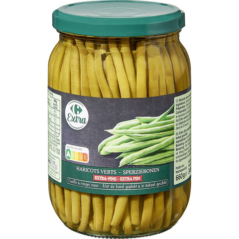 Haricots verts extra fins bocal - Glass jar French beans - Belle France, 660g