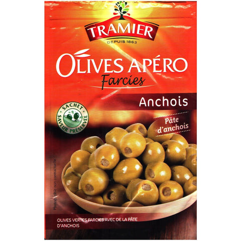 Tramier- green olives filled with anchovies, 120g - Le Vacherin Deli