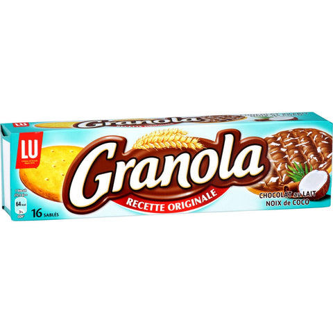 Granola biscuits nappés de chocolat au lait et noix de coco - Shortbread with dark chocolate & coconut - LU, 200g