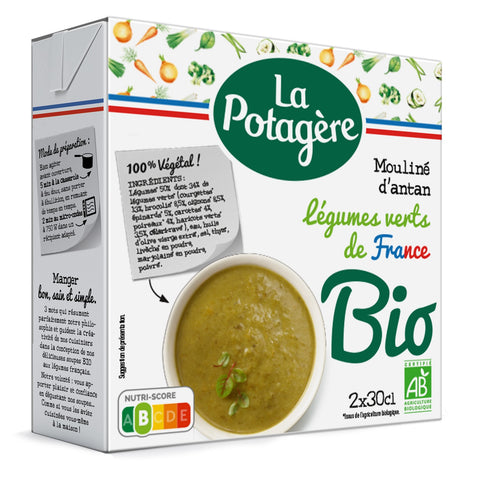 Soupe BIO mouliné d’Antan aux légumes verts - Organic soup Green vegetables - La Potagère 2x30cl