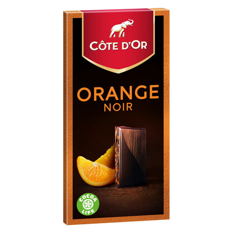 Chocolat Noir et écorces d'orange - Dark chocolate & orange peel - Côte d'Or, 100g