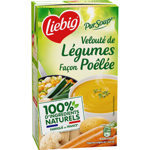 Pursoup velouté de légumes poêlés brick - Grilled vegetables mixed soup carton - Liebig, 1L