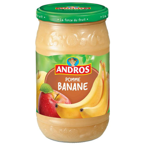 Compote de pomme banane bocal - Apple & banana compote (glass jar) - Andros, 750g
