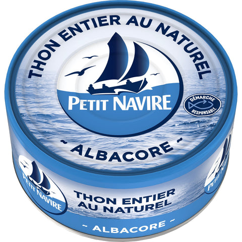 Thon Albacore au naturel - Albacore tuna in brine - Petit Navire, 160g