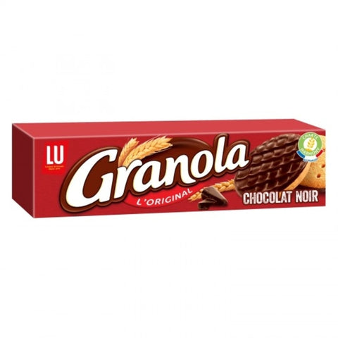 Granola biscuits nappés de chocolat noir - Crunchy round Shortbread with dark chocolate - LU, 195g