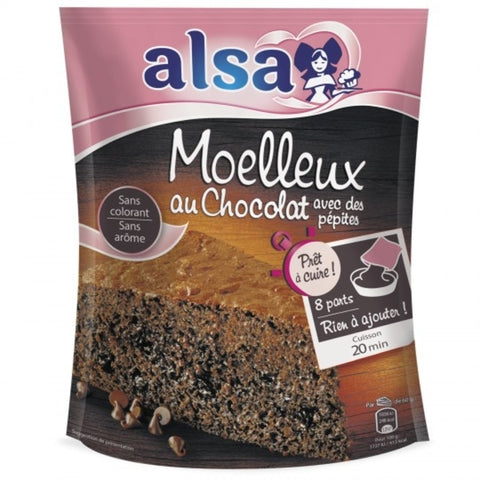 Moelleux au chocolat pâte à gâteau liquide toute prête - Chocolate cake ready mix (ready to bake) pouch- Alsa, 500g