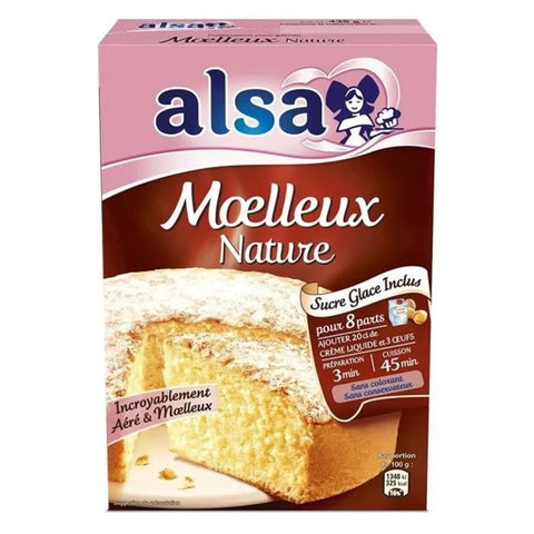 Moelleux nature, Gâteau à préparer (farine) - Plain cake ready mix flour  -Alsa, 435g