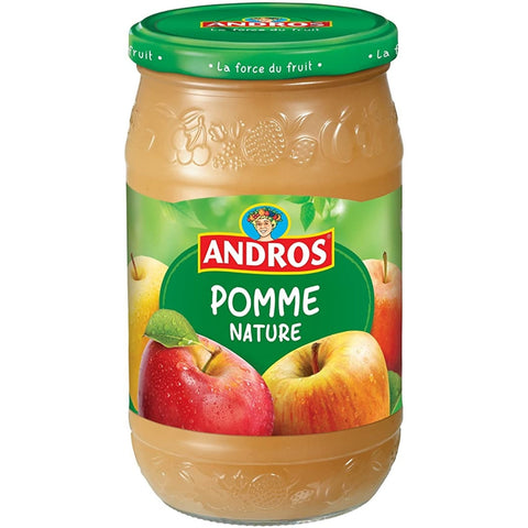 Compote de pomme nature sans morceaux bocal - Apple compote (glass jar) - Andros, 750g