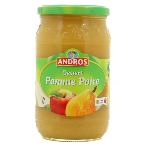 Compote de pomme poire bocal - Apple & pear compote (glass jar) - Andros, 750g