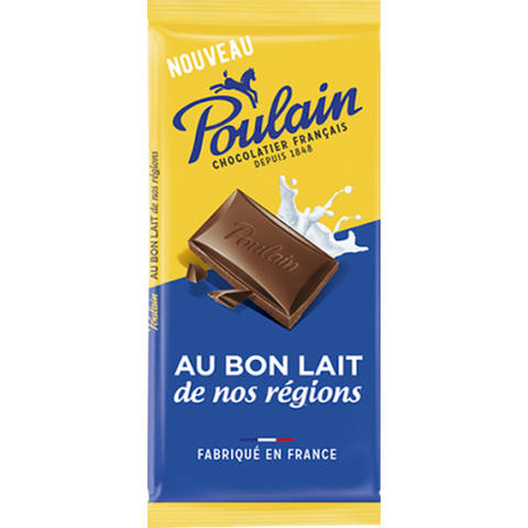 Poulain Chocolat au bon lait de nos région - Milk chocolate plain - Poulain, 95g