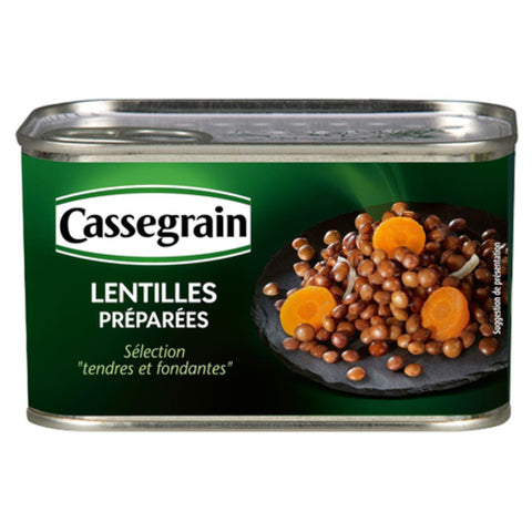 Lentilles cuisinées - Baked lentils, carrots and onions - Cassegrain, 400g