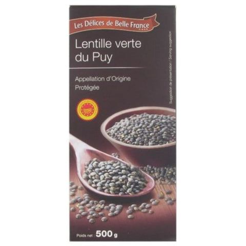 Lentilles vertes du Puy AOP - Green lentils du Puy AOP certified - Belle France, 500g