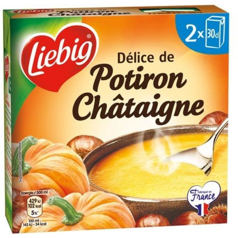 Soupe Délice potiron et châtaigne bricks - Pumpkin & chestnut soup carton-Liebig, 2 x 30cl