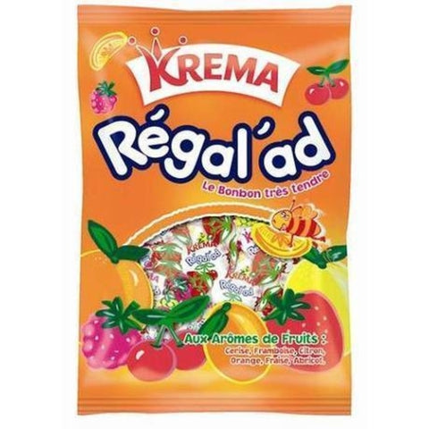 Bonbons Régalad’ aux aromes et colorants naturels - Fruit flavour creamy sweets - Kréma, 380g