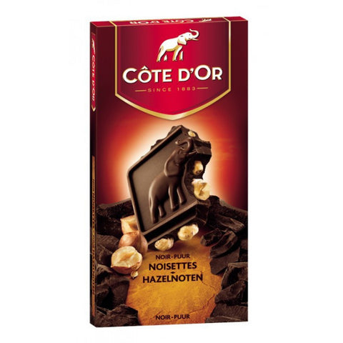 Bloc chocolat noir & noisettes - Dark chocolate & whole hazelnuts - Côte d'Or, 180g