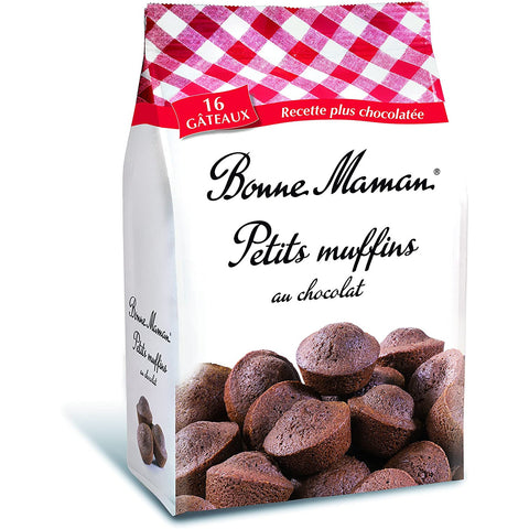 Les Petits Muffins chocolat au beurre frais x 17 - Butter and fresh eggs choc. muffin cakes x 17 - Bonne Maman, 235g