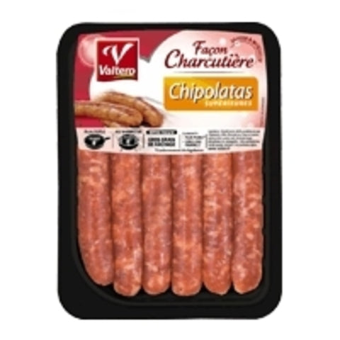 Chipolatas x6 saucisses - Chipolatas (pork sausages) x 6- Valtero, 330g