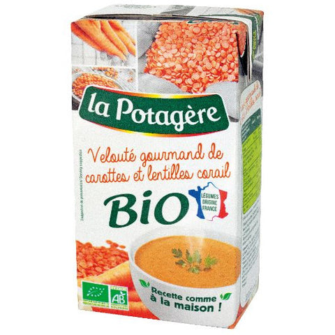 Soupe BIO velouté gourmand Carottes & lentilles corail - Organic soup Carrots & Lentils - La Potagère 2 x 30cl