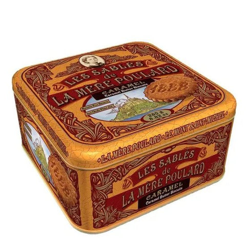 Sablés pur beurre au Caramel x32 boite métal - Caramel butter biscuits x32  - Mère Poulard, 250g