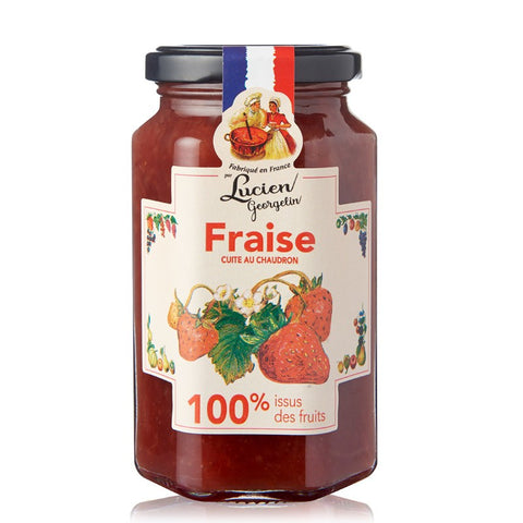 Confiture de fraise Lucien Georgelin- Strawberry jam glass jar - Lucien Georgelin, 300g.
