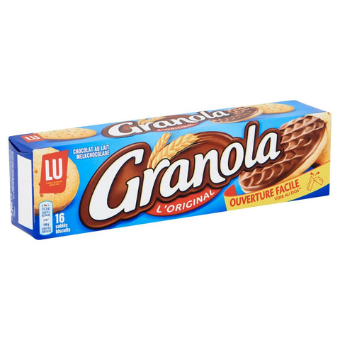 Granola biscuits nappés de chocolat au lait - Granola round Shortbread with milk chocolate - LU, 200g