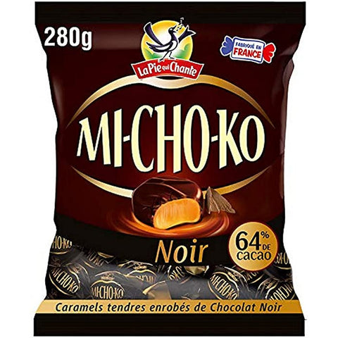 Michoko chocolat noir - Michoko caramel sweets coated with dark chocolate - La Pie qui Chante, 280g