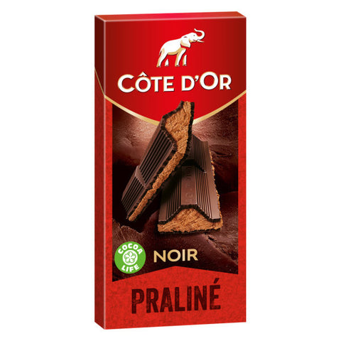 Praliné Fondant chocolat noir - Dark chocolate stuffed with hazelnut paste - Côte d'Or, 200g